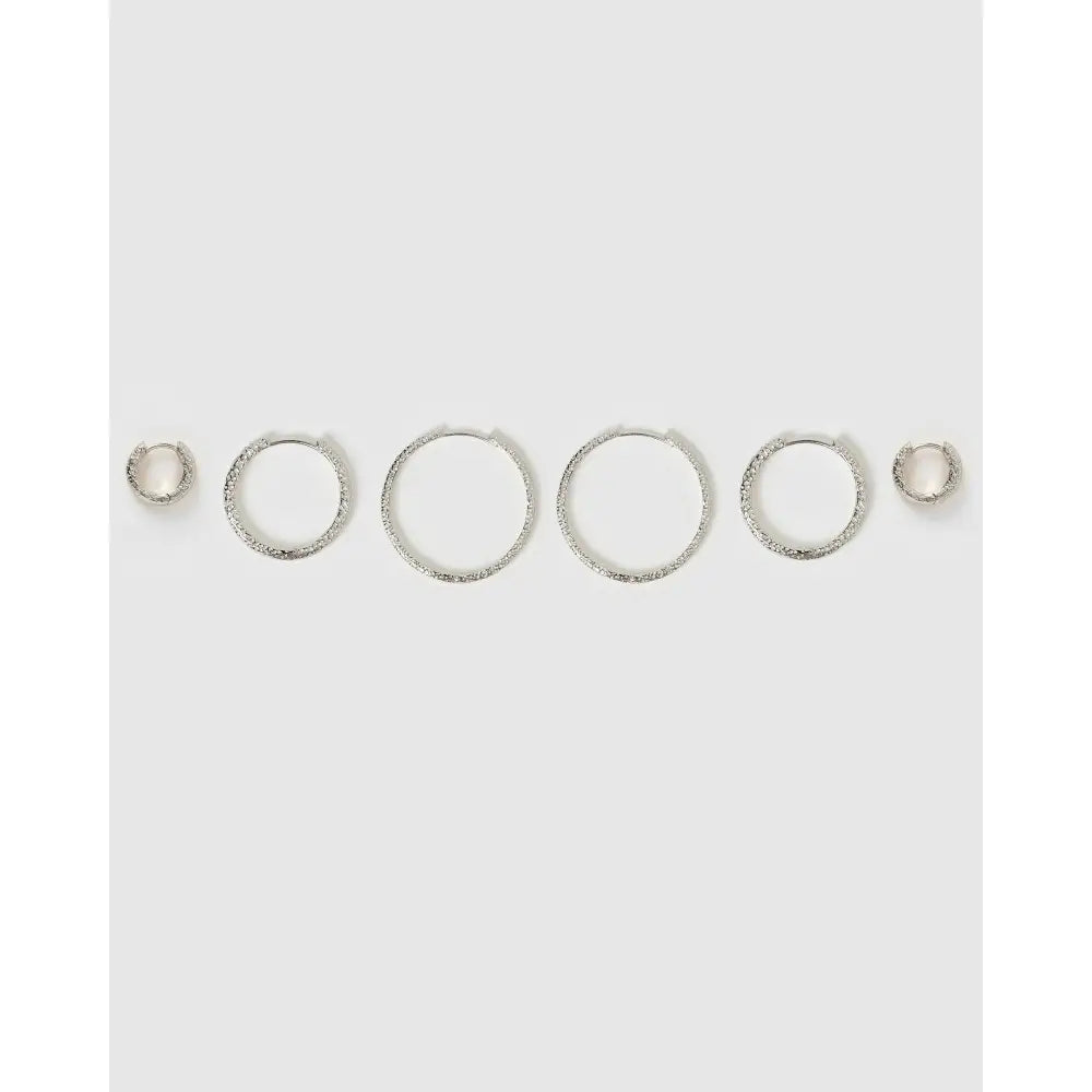 Triple Hoop Earring Stack - Earrings
