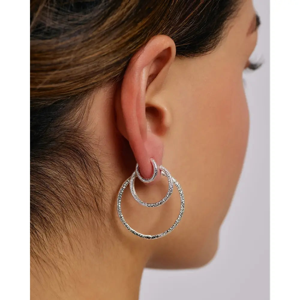 Triple Hoop Earring Stack - Earrings