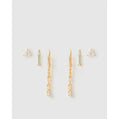 Twinkle Gold Earring Stack - Earrings