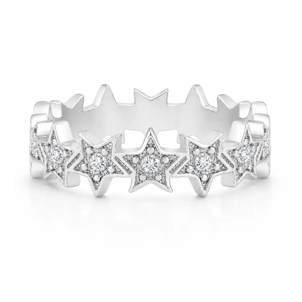 Varsity Star Ring - Silver / 4 - Rings
