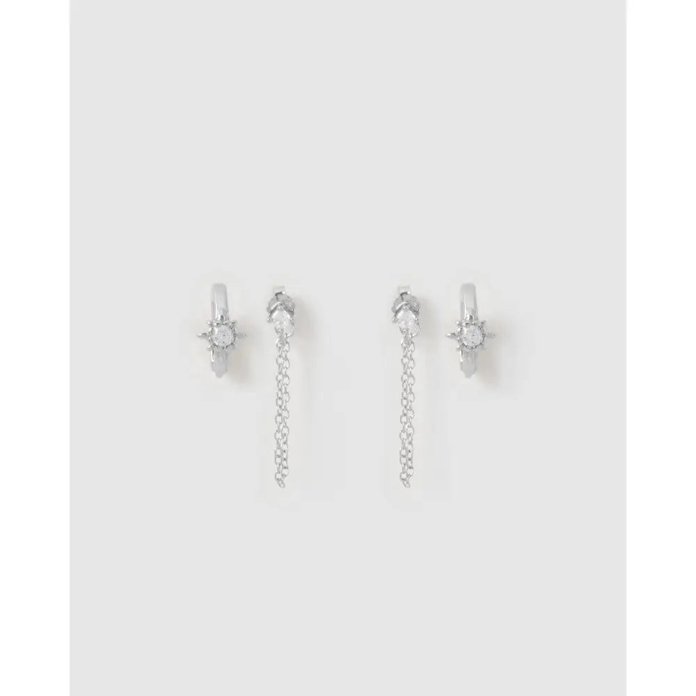 Vivia Earring Stack - Silver - Earrings