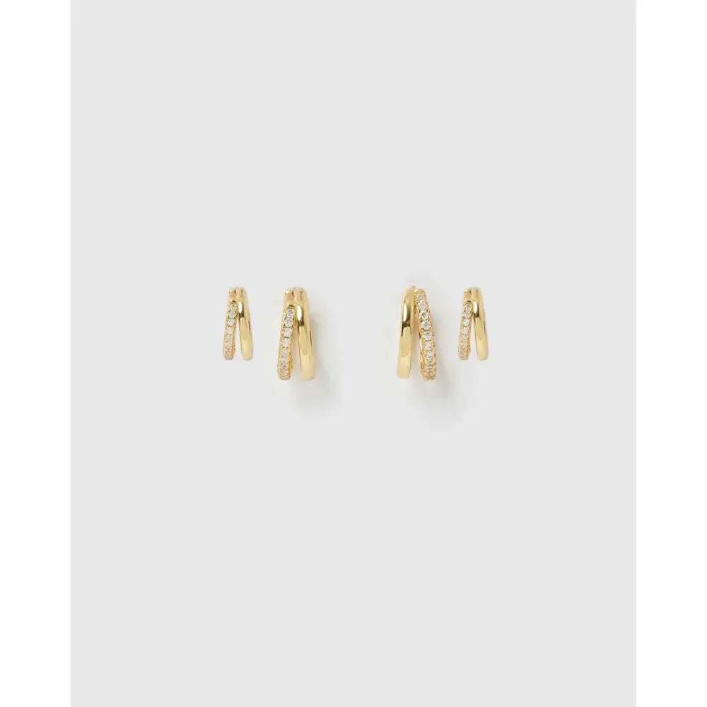 Winnie Double Gold Earring Stack - Earrings