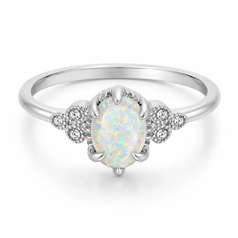Winter Opal Ring - Silver / 5 - Rings