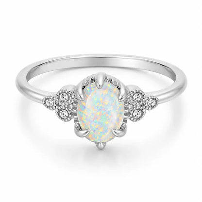 Winter Opal Ring - Silver / 5 - Rings