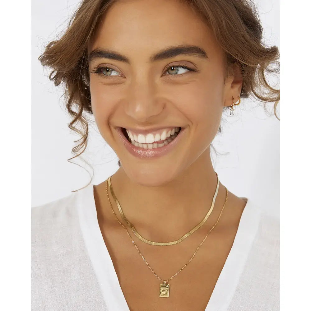 Zodiac Gold Tag Necklace - Necklaces