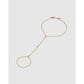 Zoe Zircon Gold Hand Chain - Gold - Bracelets