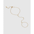 Zoe Zircon Gold Hand Chain - Gold - Bracelets